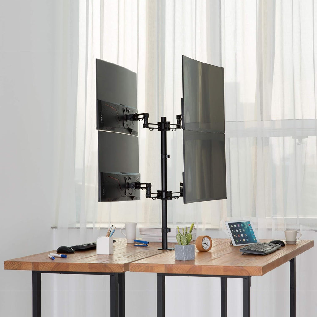 Quad Monitor Desk Stand with 4 Articulating Arms N8509
