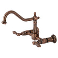 Antique Copper Wall Mount Bridge Kitchen Faucet Y415452
