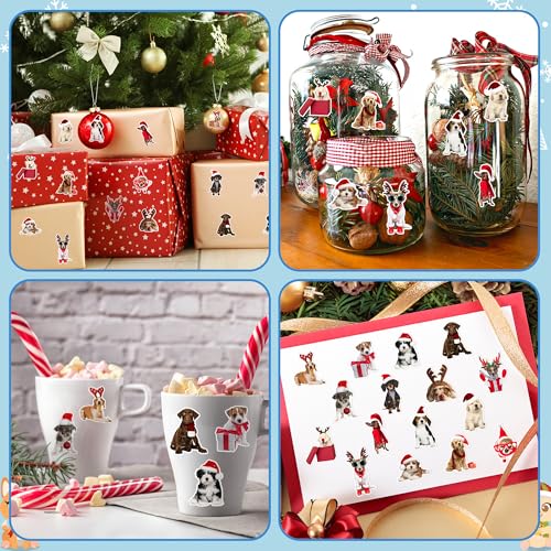 Christmas Dog Sticker Rolls 1000Pcs Vinyl Stickers L7639