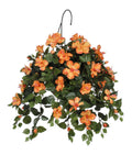 Artificial Hibiscus Hanging Basket Sunset Orange X798077