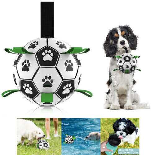 Dog Toys Soccer Ball with Straps J836438
