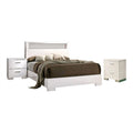 White Wood 3-Piece King Bedroom Set with 2 Nightstands M795931