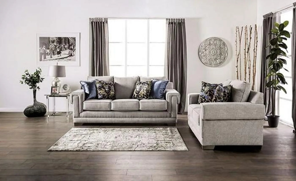 Light Gray Chenille Sofa J7032