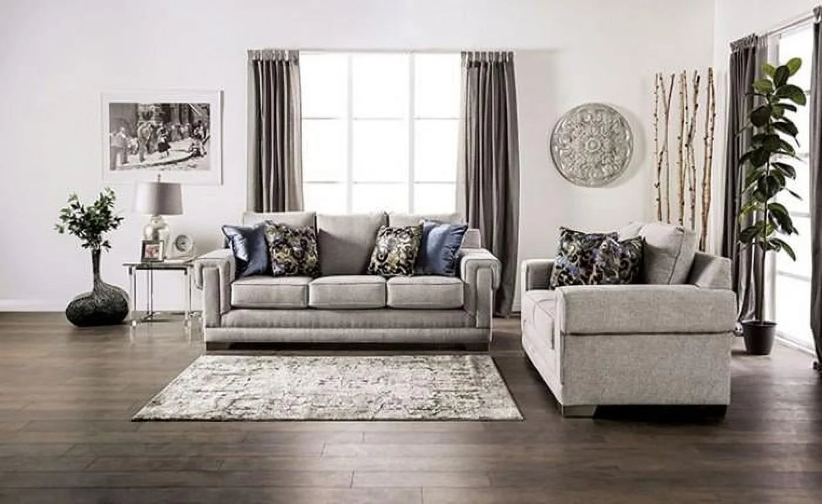 Light Gray Chenille Sofa J7032