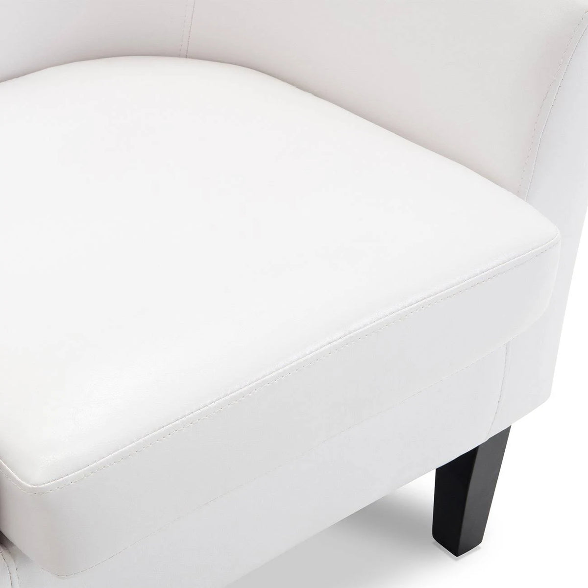 Red Faux Leather Barrel Chair K720113