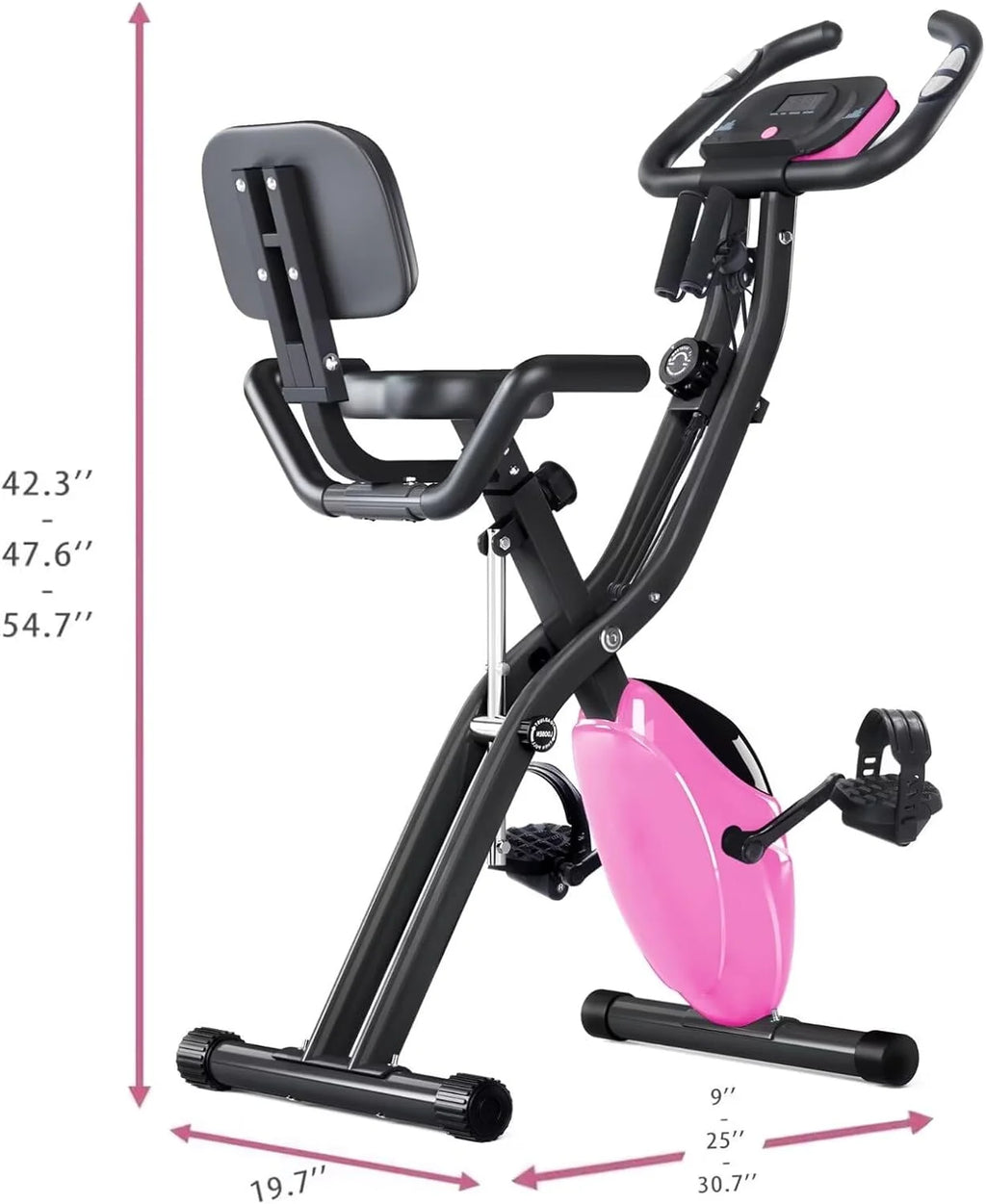 Foldable Magnetic Exercise Bike 300 lbs with Backrest R4307