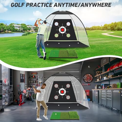 Golf Net with Practice Mat 10x7FT R406690