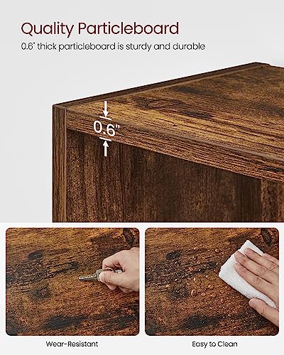 5-Tier Rustic Brown Bookshelf E63848