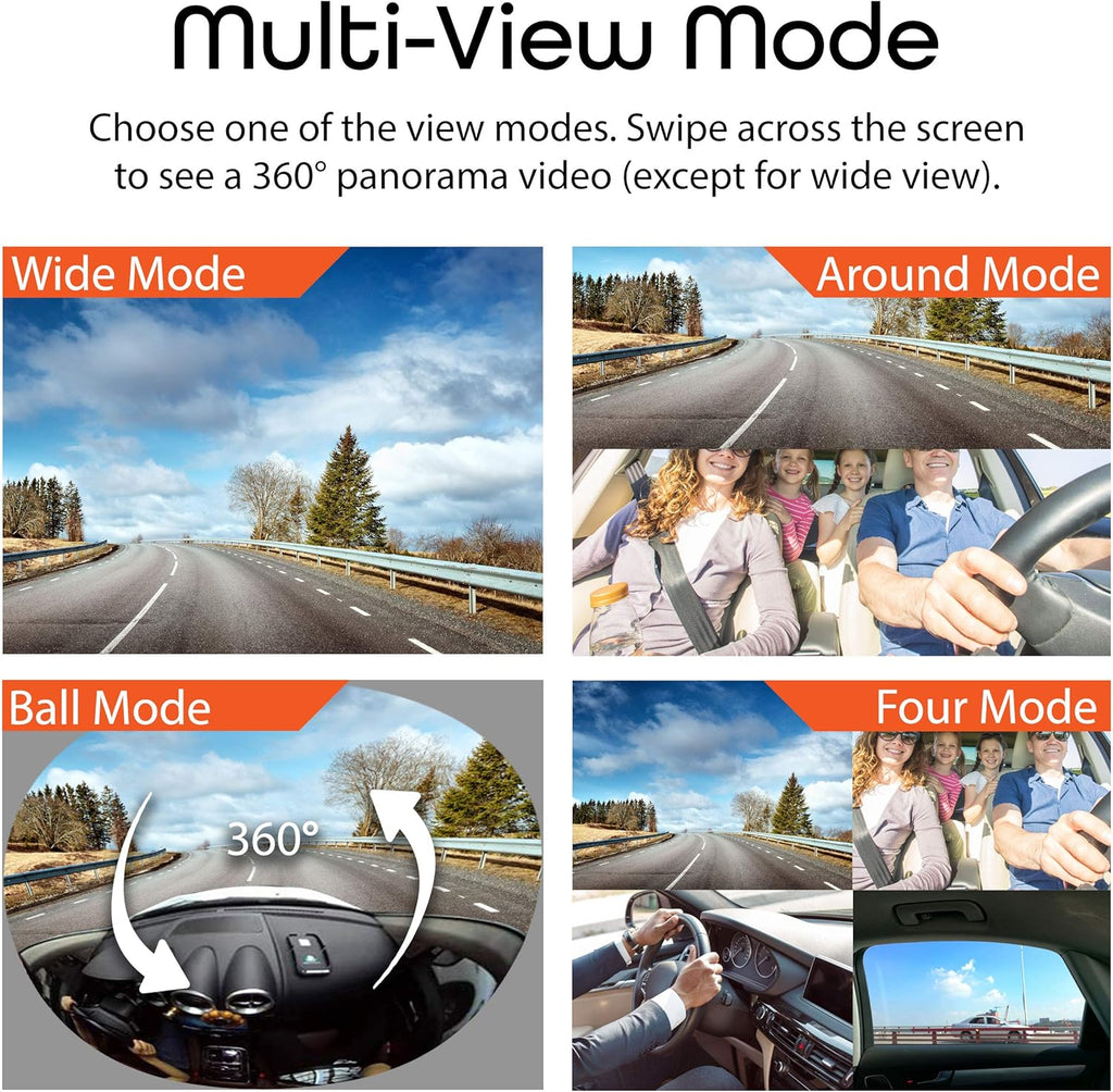 360 Degree Dual Channel Dash Cam with Rear Camera Y1665