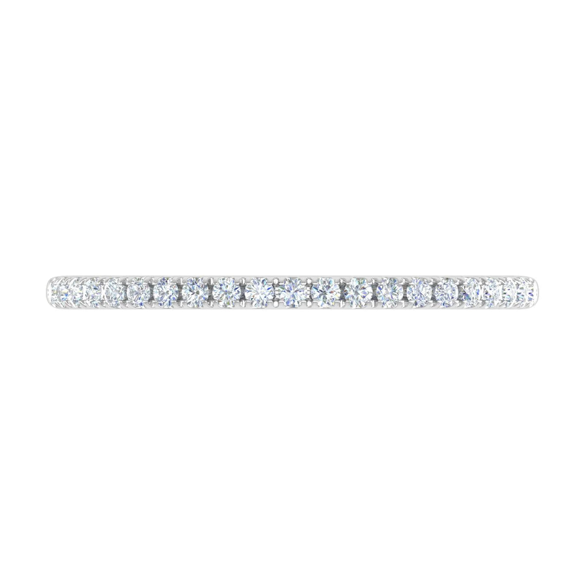 14K White Gold Half Eternity Diamond Wedding Band Ring T8664
