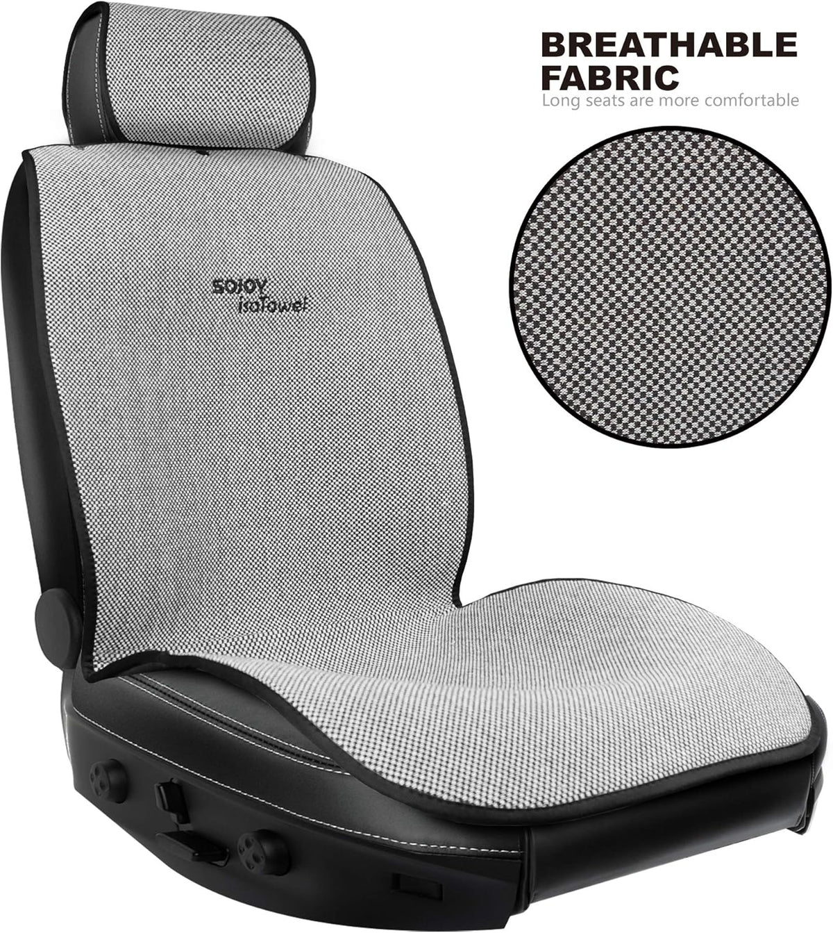Black and White Car Seat Cushion Cover for Front of 2 Seats Z7273