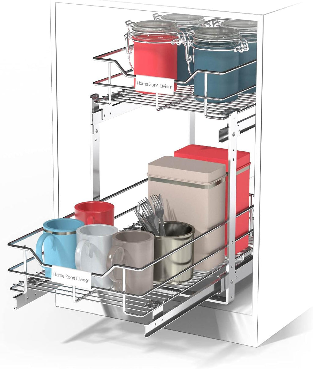Pull Out Drawer Cabinet Organizer with Slide Out Shelves E701451