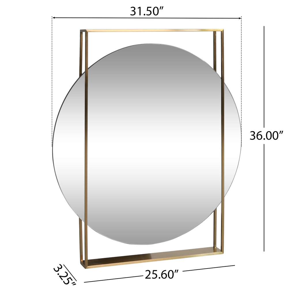 Wall Mirror, Brushed Brass A946