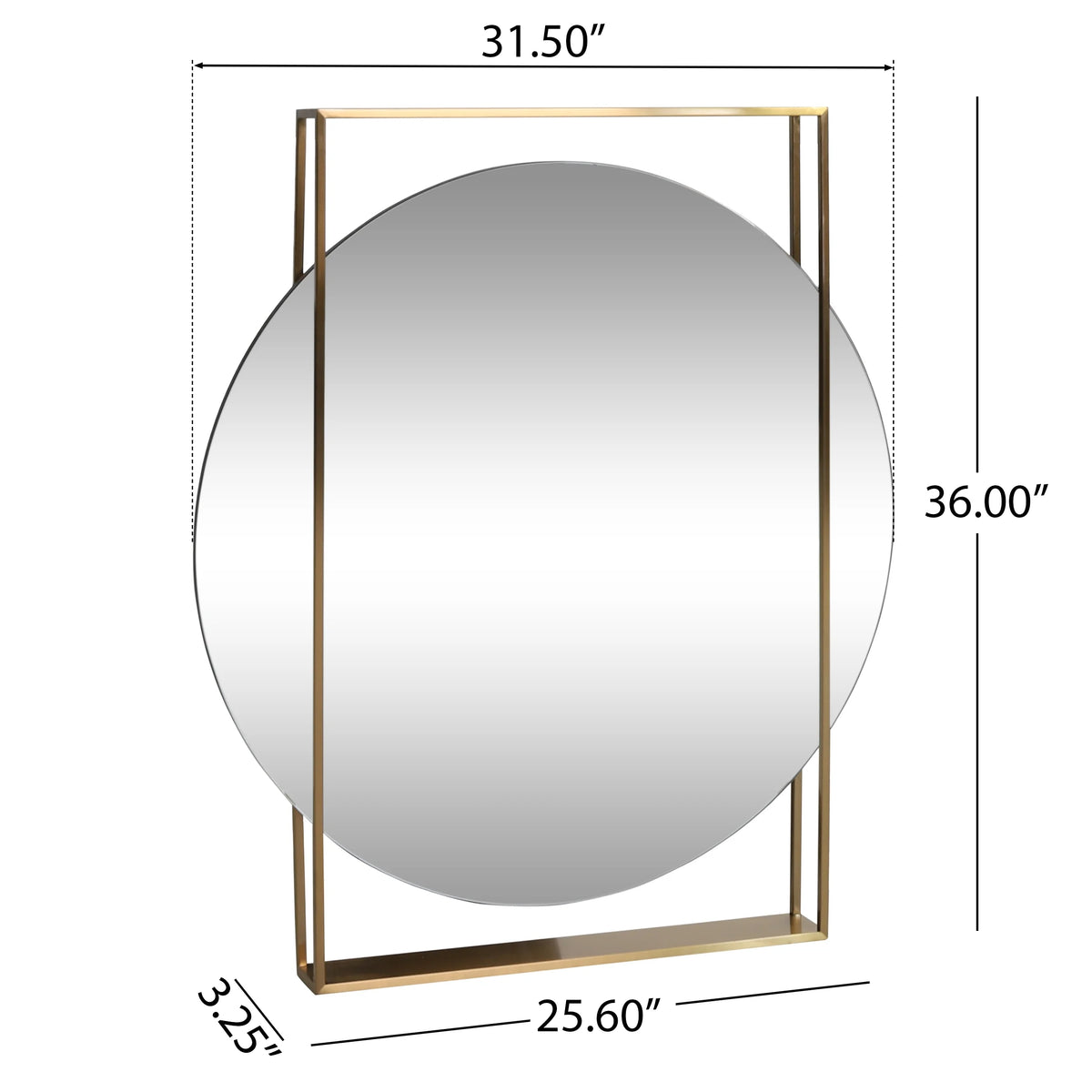 Wall Mirror, Brushed Brass A946