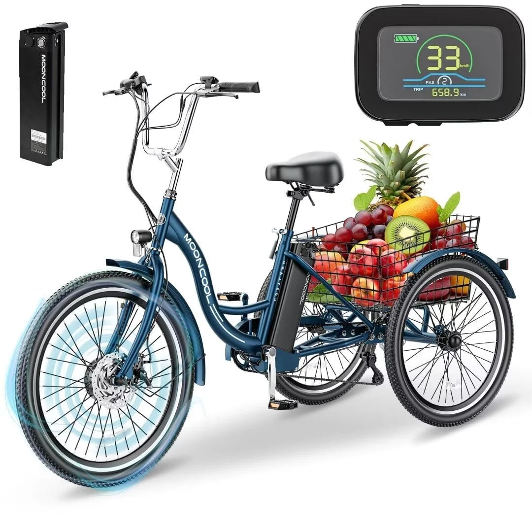 24'' 3 Wheel Electric Tricycle 500W 7-Speed U143