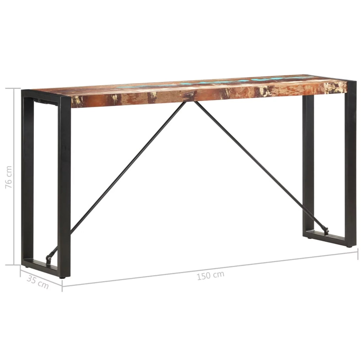 Solid Reclaimed Wood Console Table V89549