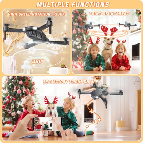 Mini Drone with Camera 1080P HD FPV RC Black S80915