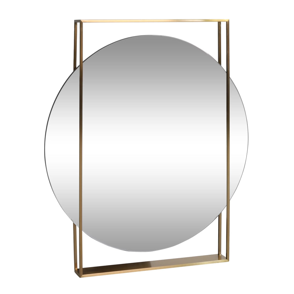 Wall Mirror, Brushed Brass A946