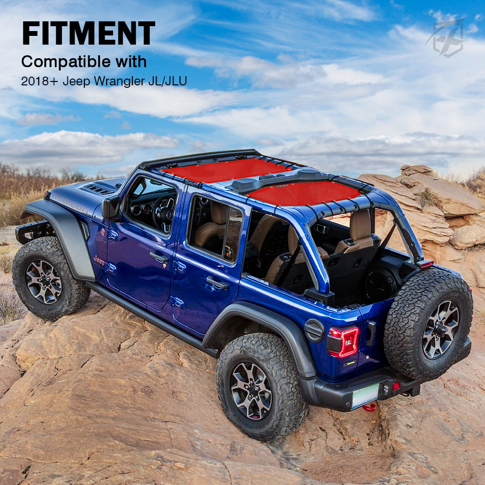 Sunshade Canopy for Jeep Wrangler JLU, PVC Material V7226
