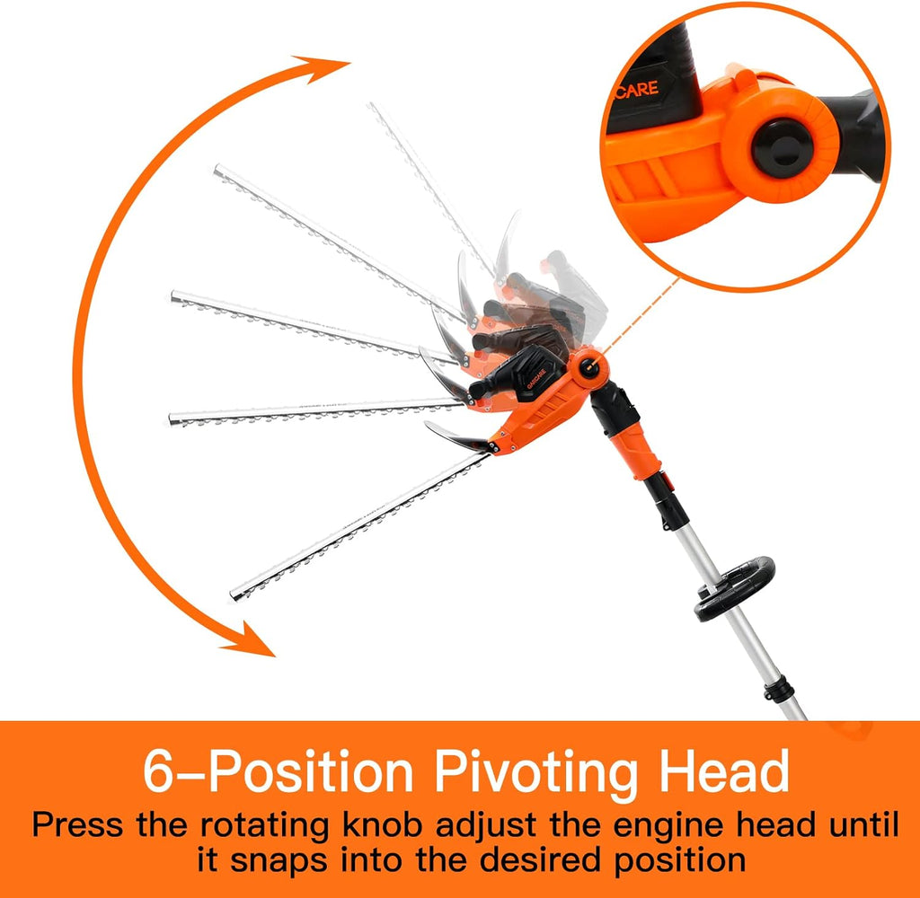 Cordless Telescopic Electric Hedge Trimmer with 20V 4.0Ah Battery and Charger O574