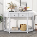 52'' Solid Wood Curved Console Table with 2 Drawers and 1 Shelf Q165987