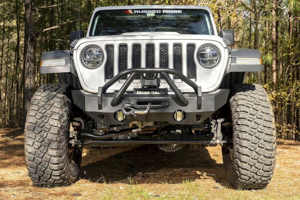 Textured Black Steel Stubby Front HD Bumper G717