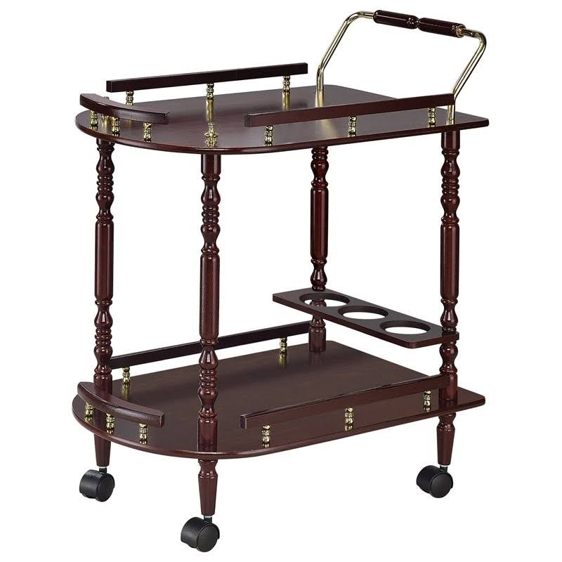 Merlot and Brass Serving Cart E22662