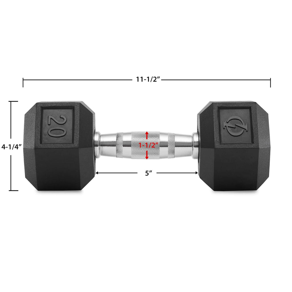 45 lb Rubber Coated Hex Dumbbell Pair B84629