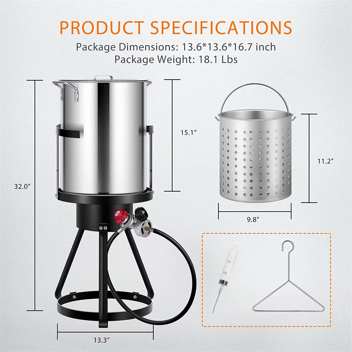 30qt Aluminum Propane Outdoor Fryer C6853