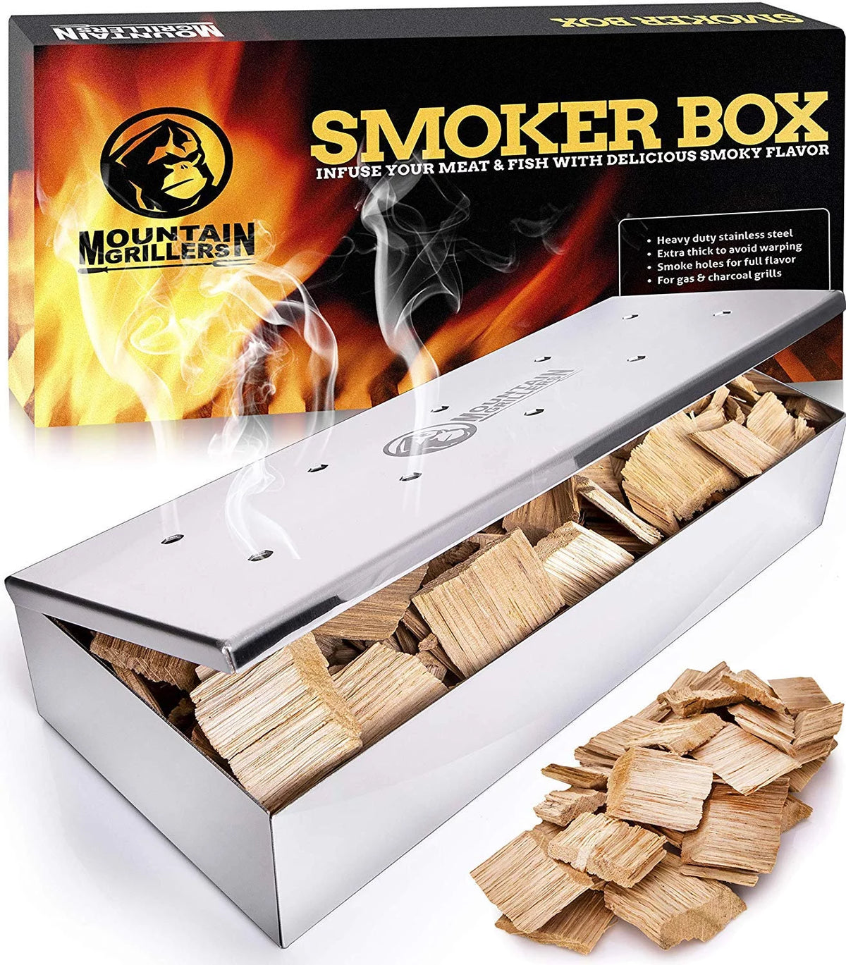 Grill Smoker Box for Wood Chips M4887