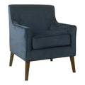 Modern Wood and Velvet Accent Chair in Blue J71205