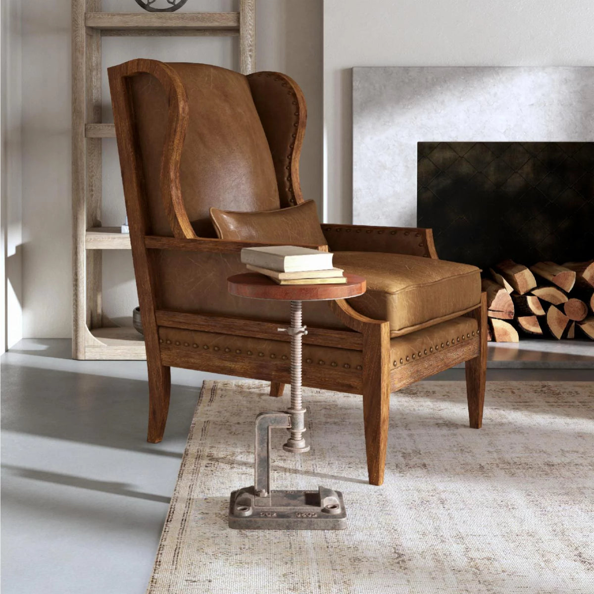 Adjustable Pedestal Side Table V2903