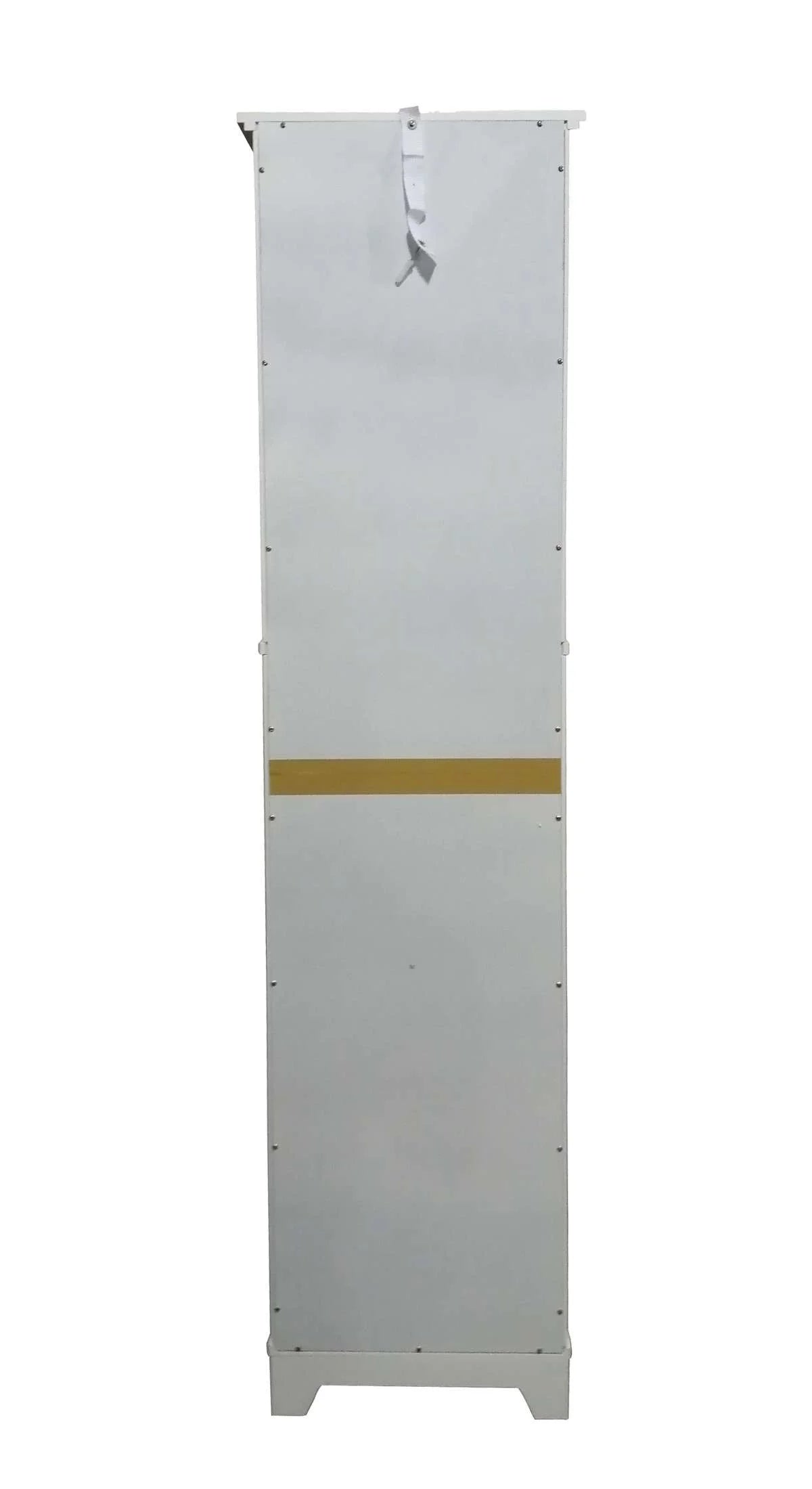 White Tall Wood Bathroom Storage Cabinet Linen Tower F9427