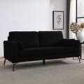 Black Corduroy 3-Seater Sofa with Square Arms V21897