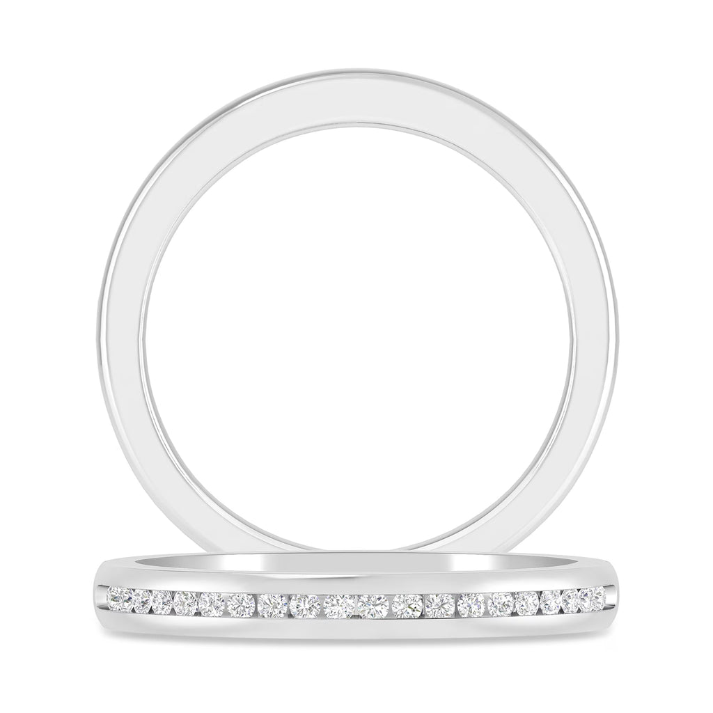 10K White Gold Round Diamond Stackable Band X9317