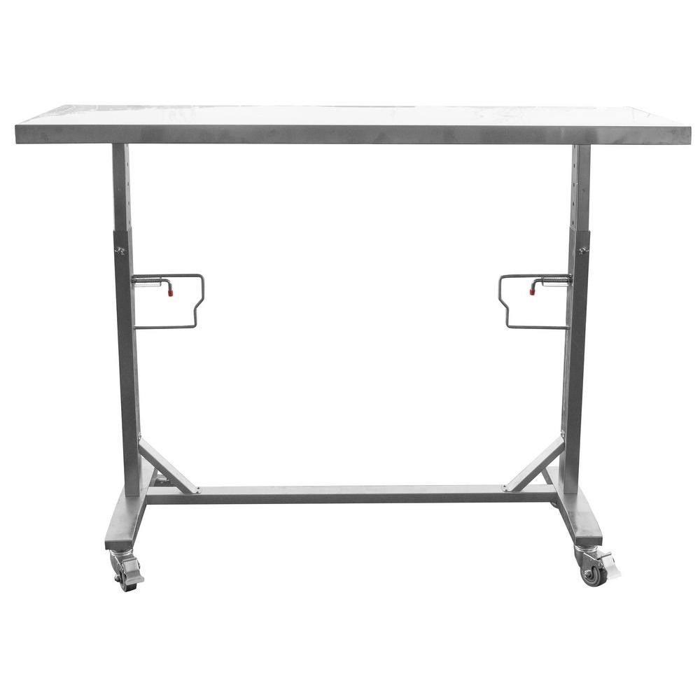 Stainless Steel Adjustable Height Work Table with Locking Casters J8534