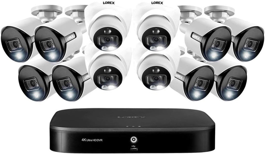 16-Channel 4K UHD DVR Surveillance System with 3TB and 8 Bullet Cameras and 4 Dome Cameras B1075
