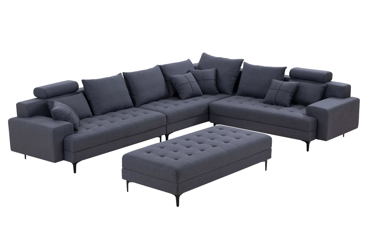 Oversized U Shaped Modular Sectional Sofa with Storage Ottoman M183821
