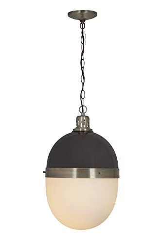 Antique Brass and Black Metal Pendant Z4123