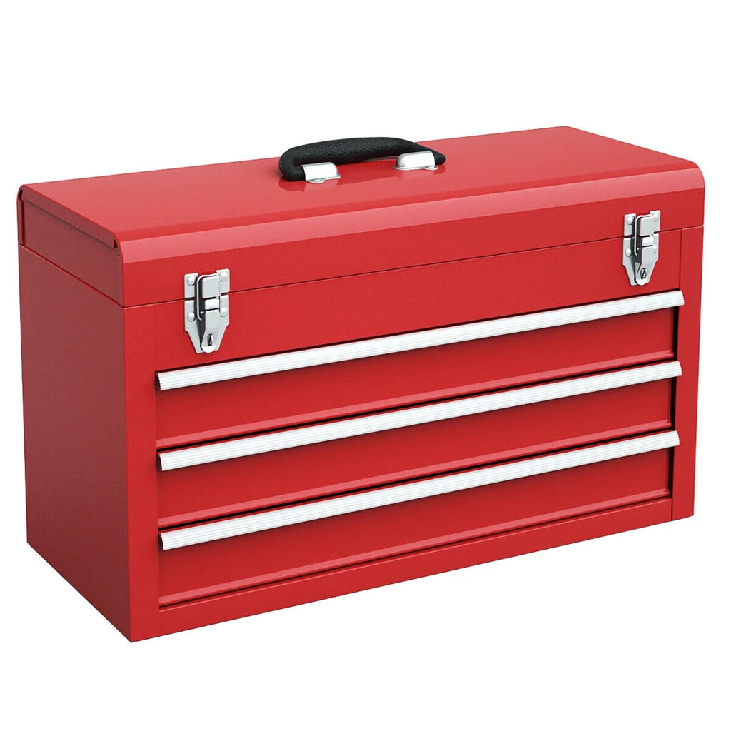 Portable 3 Drawers Red Tool Chest K64463