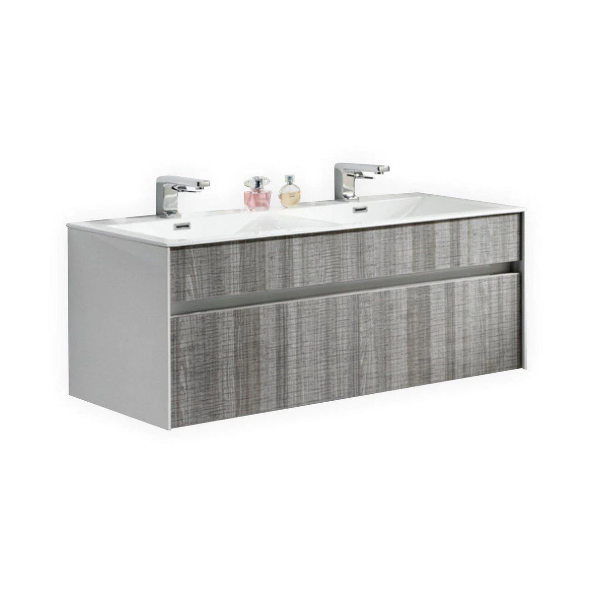 48 in. Ash Gray Wall Mount Double Sink Bathroom Vanity G3940