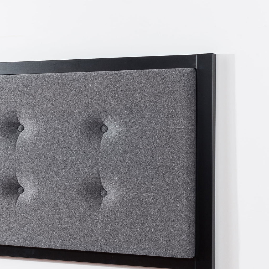 Queen Gray Upholstered Metal Headboard R849