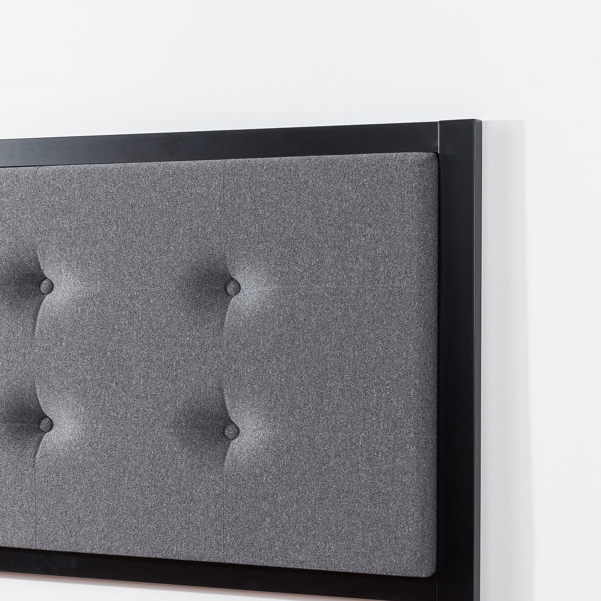 Queen Gray Upholstered Metal Headboard R849