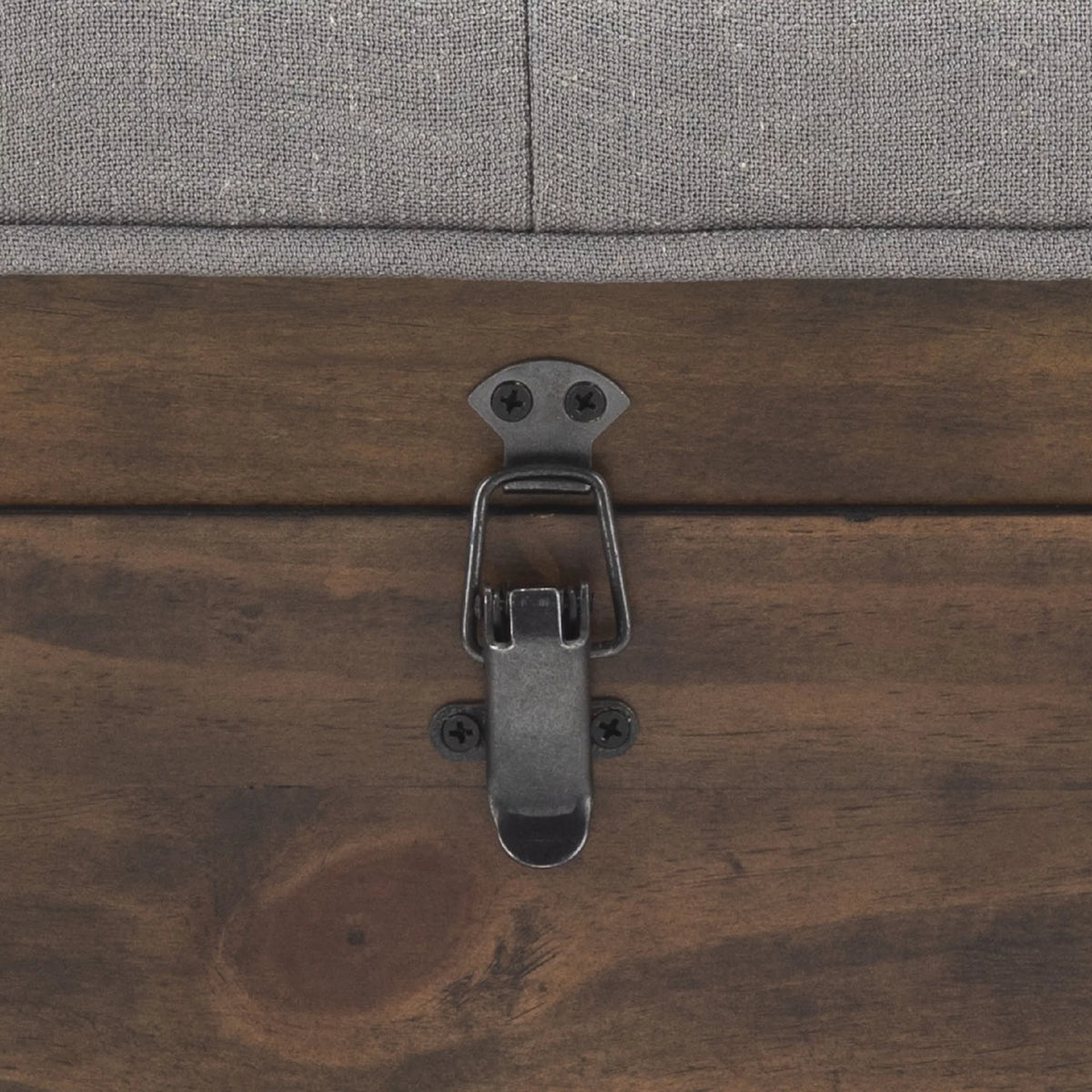 Grey Linen Storage Ottoman M178598