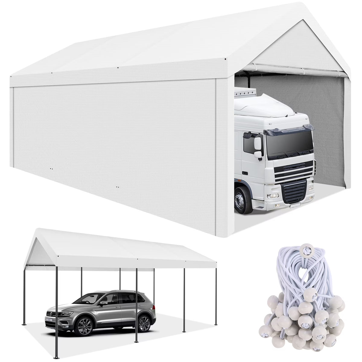 10x20ft Heavy Duty Double-Layer Waterproof Steel Frame Carport Canopy K2702