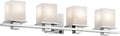 Chrome 1 Light Wall Sconce with Satin Etched Cased Opal Glass K5150