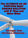 Pontoon Boat Canvas Solution with 6 Rise with 18 Gator Bites C469