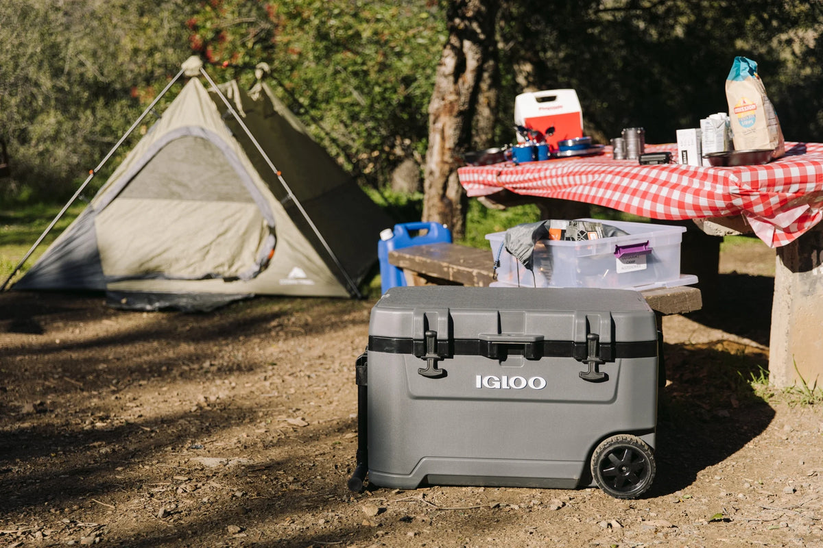 72 Quart Ice Chest Cooler with Wheels Gray S893406