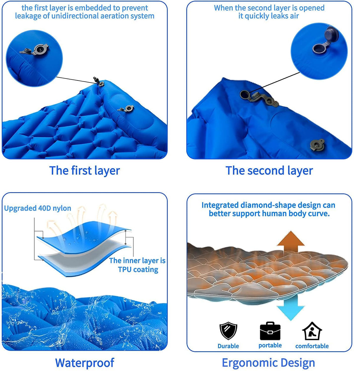Ultralight Inflatable Camping Sleeping Pad Y6825